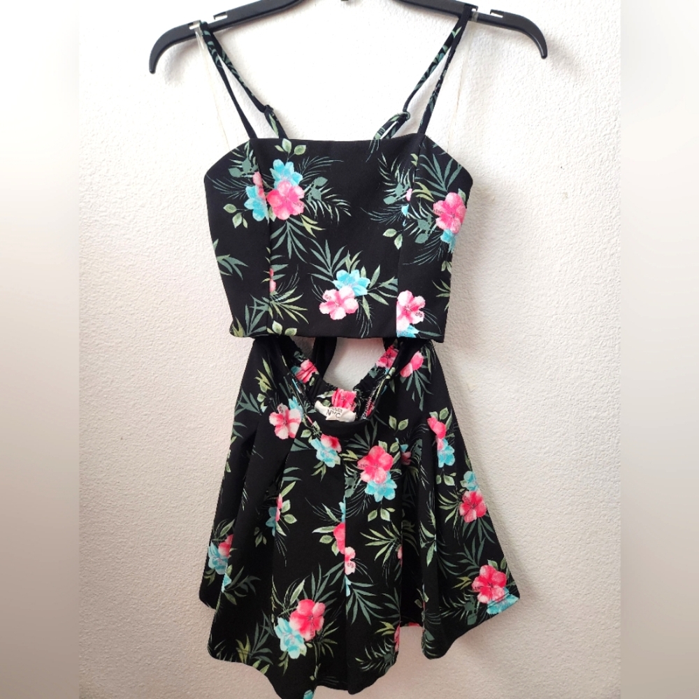 Floral Cutout Dress with Straps